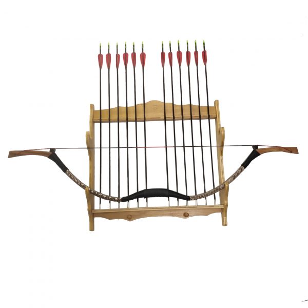 Arrow Display Rack Two Tier Solid Wooden Bow and Arrow Display Rack - Knives & Swords ...